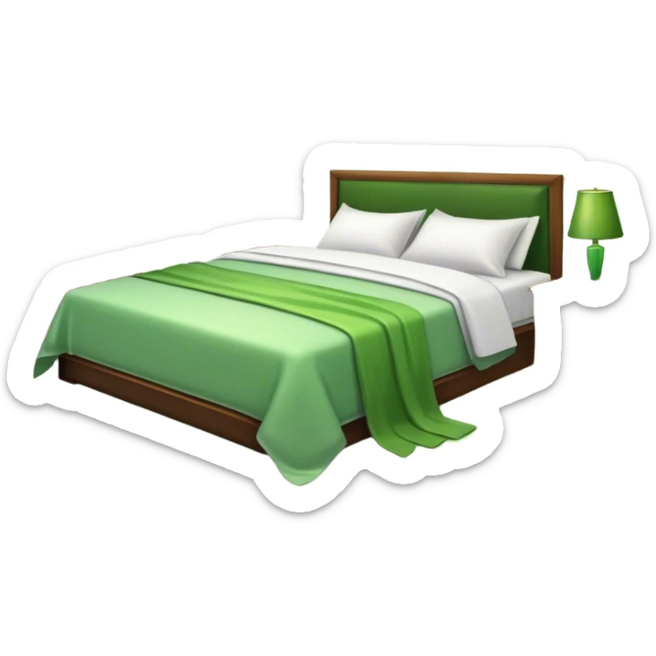 A dimly lit white green bedroom. The bed is neatly made, and a glass of water sits beside a book on a cozy nightstand. Soft lighting signals a peaceful wind-down, representing the calm and control that comes from reclaiming your evenings. sticker