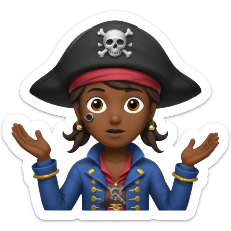 animated emoji for a player called prophet of doom I Dont Know shruging emote needs to be space pirate themed and dark sticker