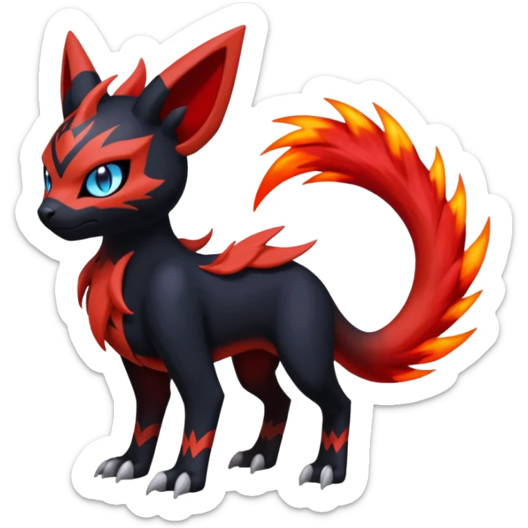 Meloetta-Litten-Guilmon-Darkrai-Pokémon-Fakémon-fusion-hybrid-creature sticker