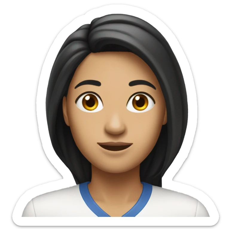 Best Team Player (aka The Glue Award) woman long black hair emoji white background strong emoji sticker