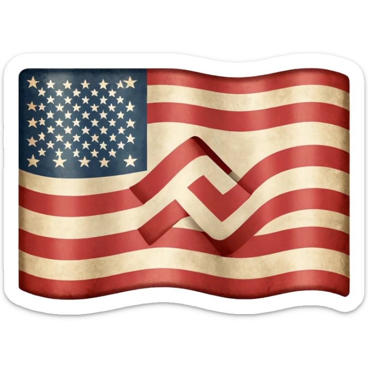 The United States flag with a swastika symbol replacing the stars sticker