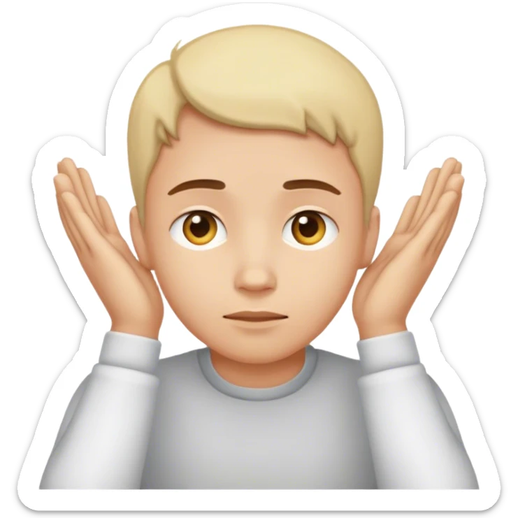 Head in hands sticker