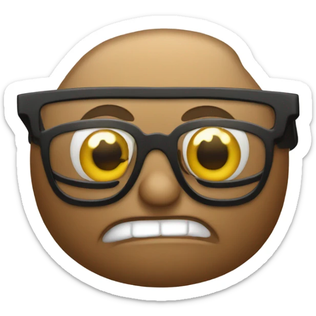 poop w glasses sticker