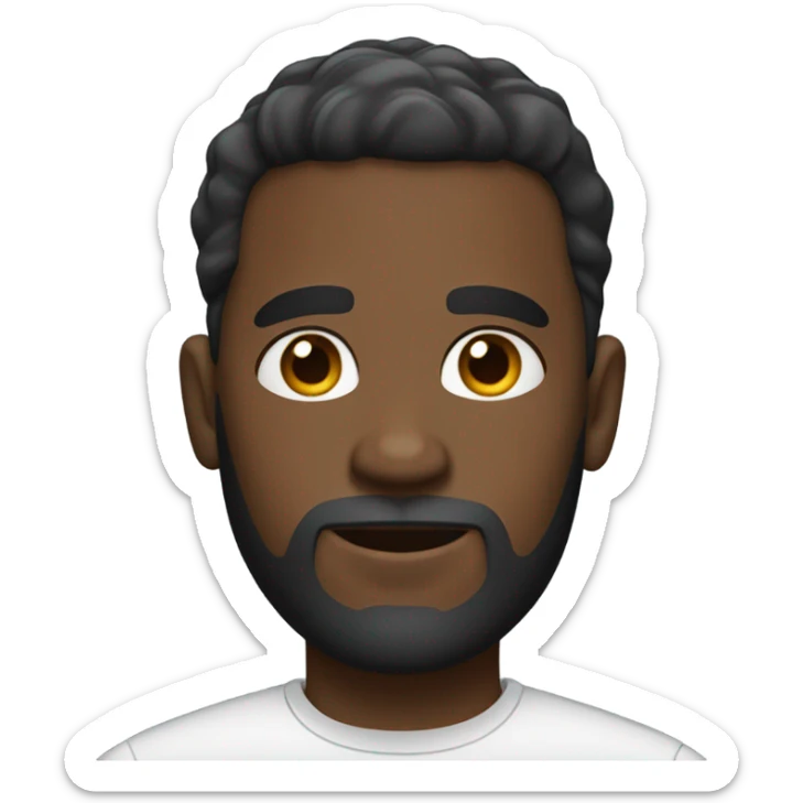 black man with short hair and a small beard sticker