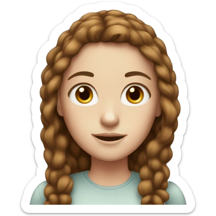 A white girl with brown hair with freckles  sticker