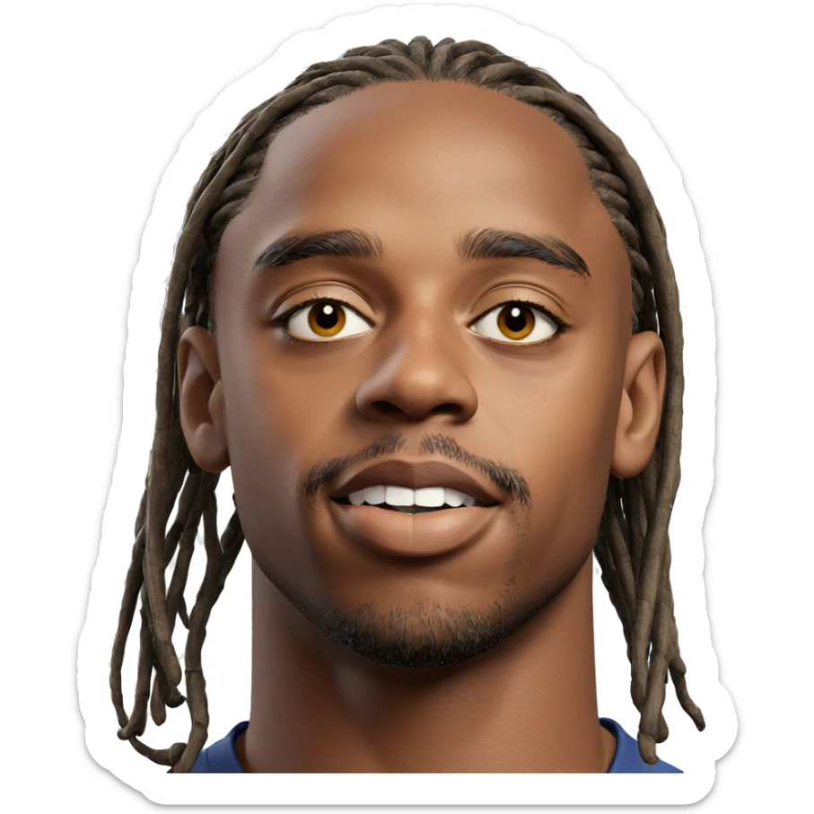 dark-skinned male portrait with dreadlocks sticker