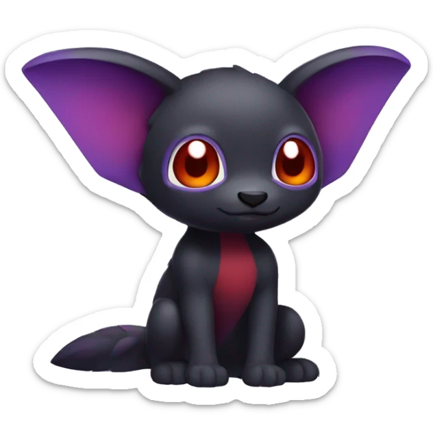 Cute cool dark black red purple animal hybrid Fakemon full  body sticker