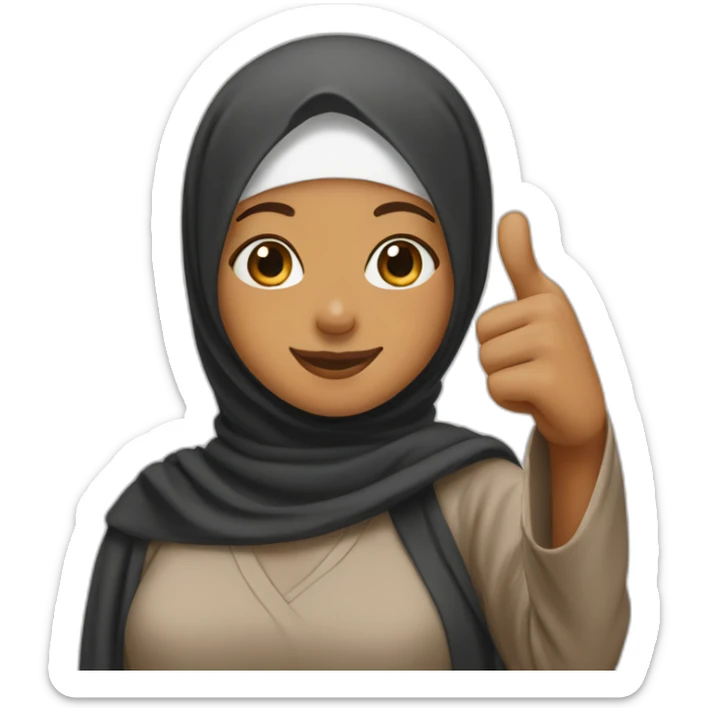 hijab brown thumbs up sticker