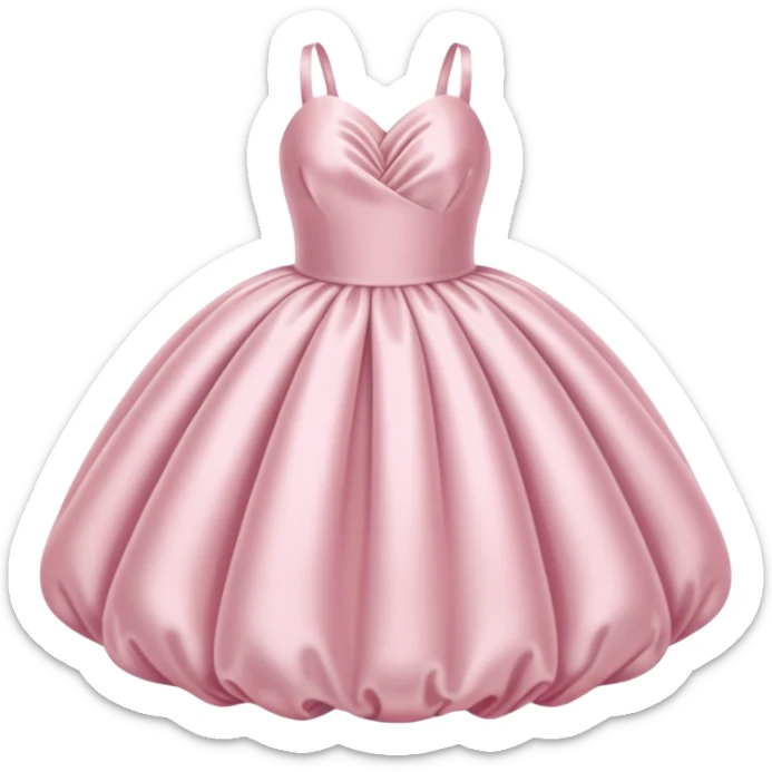 The bubble dress is typically a voluminous ball gown, designed to make Glinda look like she’s literally floating in a bubble. It features:  Pale pink or shimmering white-blue hues (in Ariana Grande’s movie version, it’s a soft, cotton-candy pink). sticker