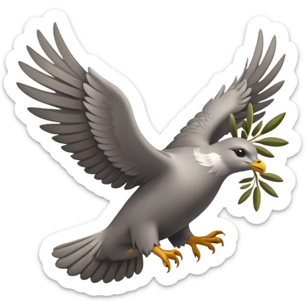 A flying seal, with eagle’s wings, carrying an olive branch like a dove of peace sticker