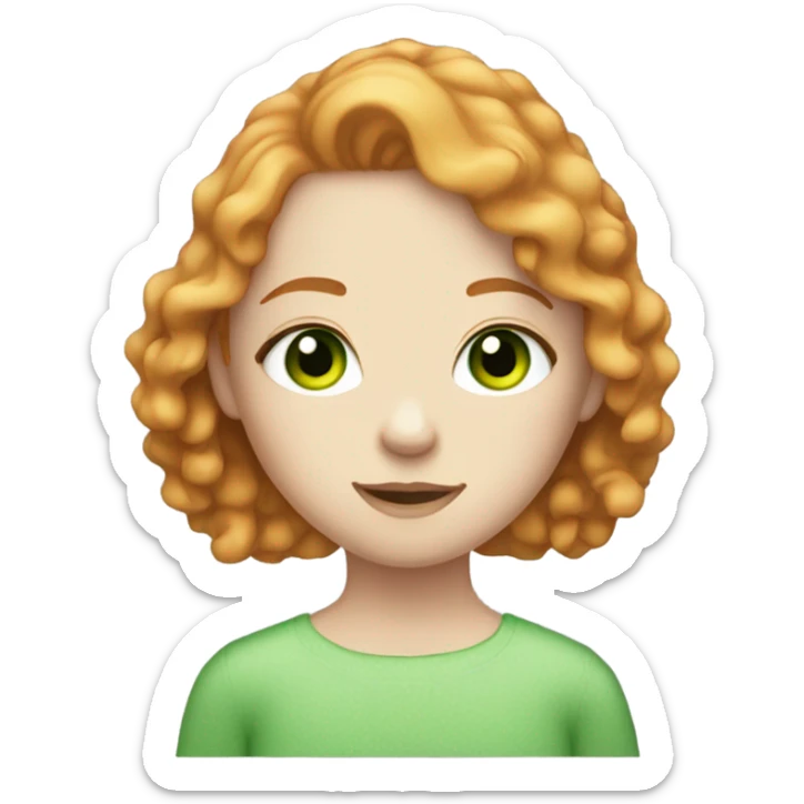 pale ginger hair girl with long eyelashes & freckles & green eyes sticker