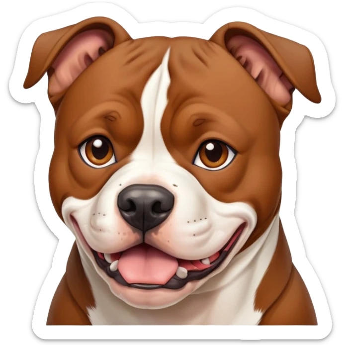 muscular Staffordshire Bull Terrier dog with short coat, broad head, and strong jaw sticker