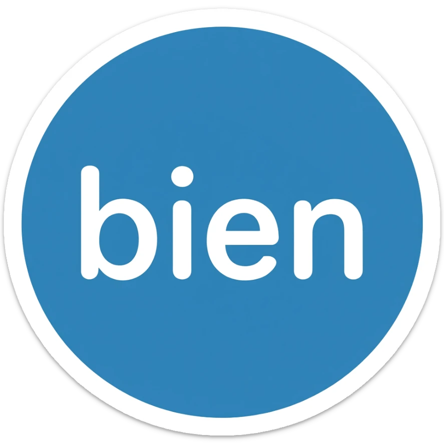 Quiero en bien dentro de un círculo azul sticker