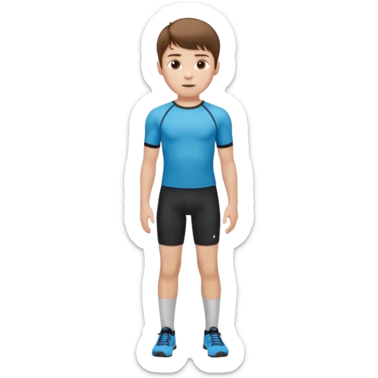 Boy wearing compression shirt (with fringe crop) (pale skintone)(brown hair) sticker