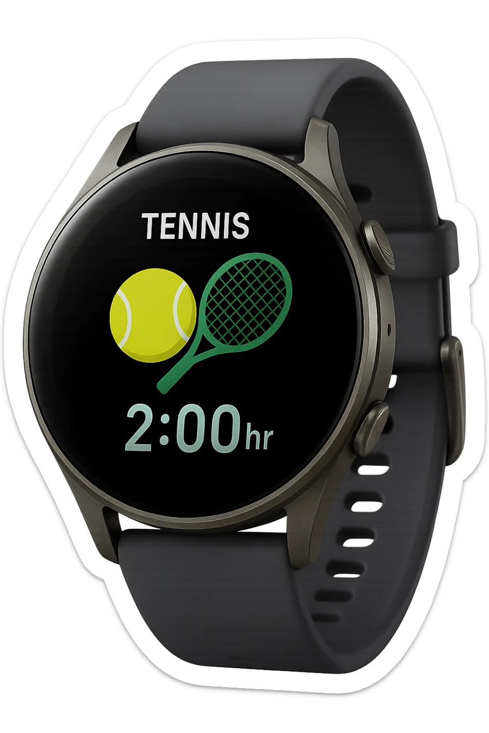 smartwatch con modalità attiva di tennis che segna 2 ore di tennis, REALISTICA 4K sticker