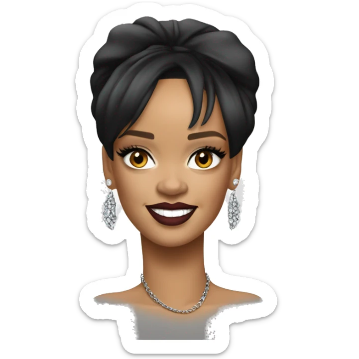 Iconic-style Candid Likeness Rihanna:

A fearless style icon in bold fashion, with piercing gaze and radiant confidence. Known for her edgy elegance and unapologetic attitude, always setting trends. sticker