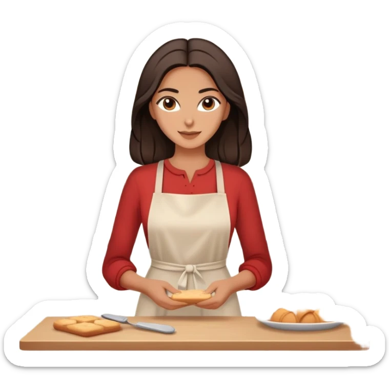 greek girl/woman (shoulder length dark brown hair) that wears sleek stylish clothes, loves to bake and interior design sticker
