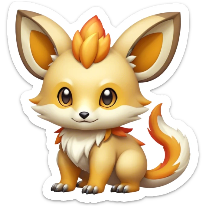 Cute cool colorful fantasy animal hybrid Fakemon full body sticker