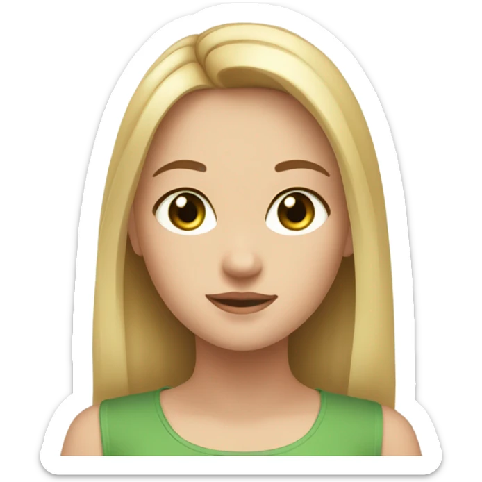 a girl with green eyes and brown hair, and a girl with brown eyes and blonde hair sticker