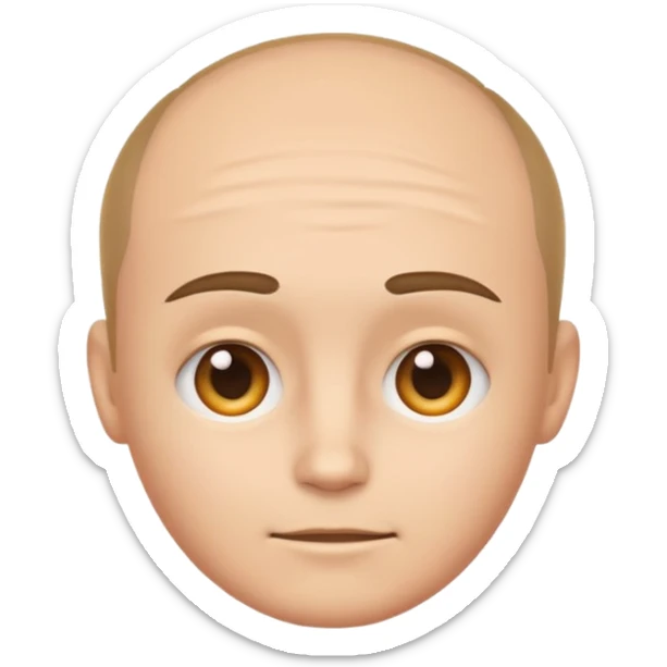 emoji of a human forehead, simple and clean cartoon style, only showing the upper part of the face from eyebrows to hairline sticker