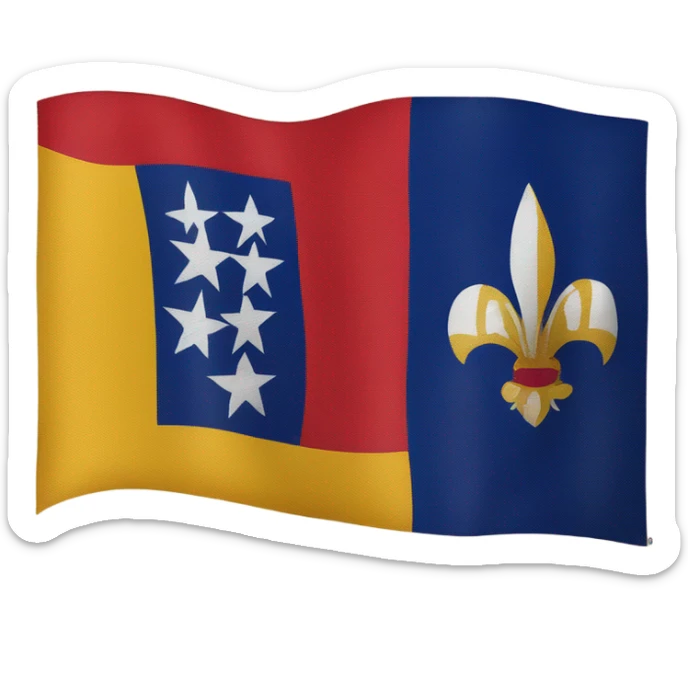 Louisiana Creole heritage flag with "Kouri-Vini nouzòt parl" written underneath sticker