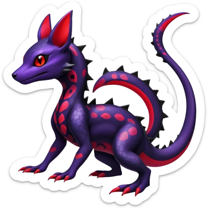 Gothic Colorful Salandit-Umbreon-Fakémon-hybrid-creature (full body)  sticker
