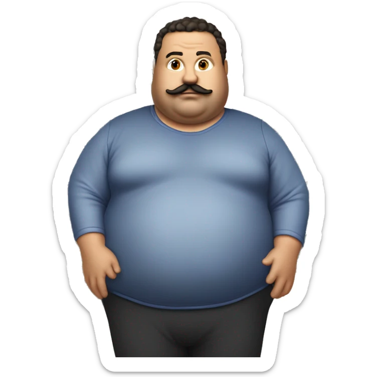 chubby man, with moustache, a sly smirk, wearing track suit, with cash and playing cards in his hands sticker