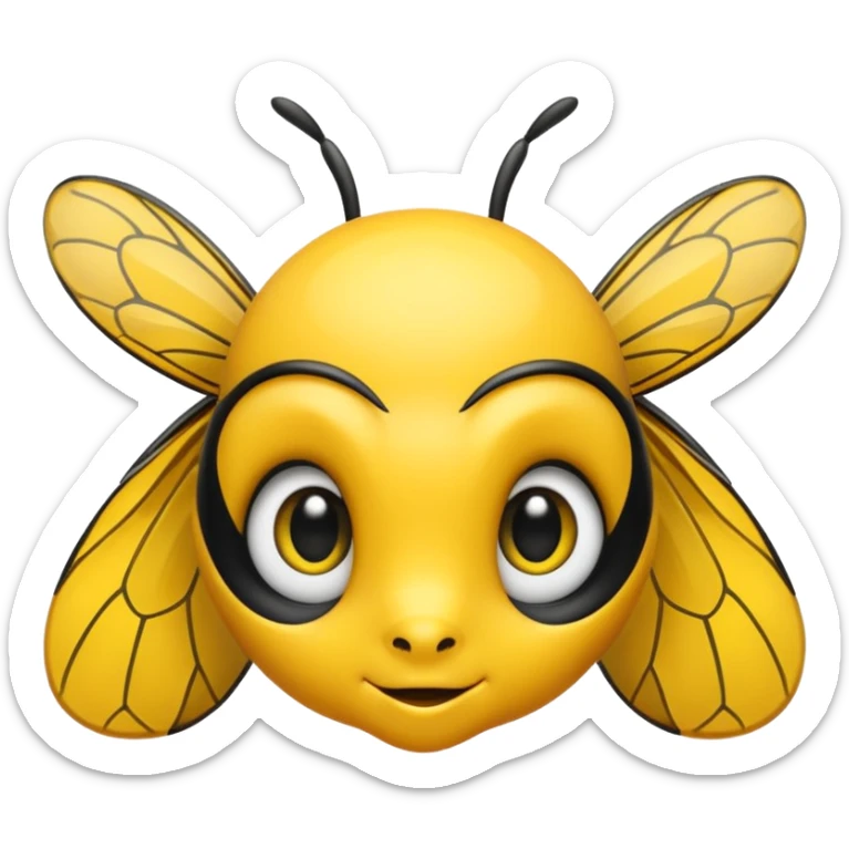 Je veux que tu me crées l'emoji, d'une petite abeille malicieuse, moderne et stylé sticker