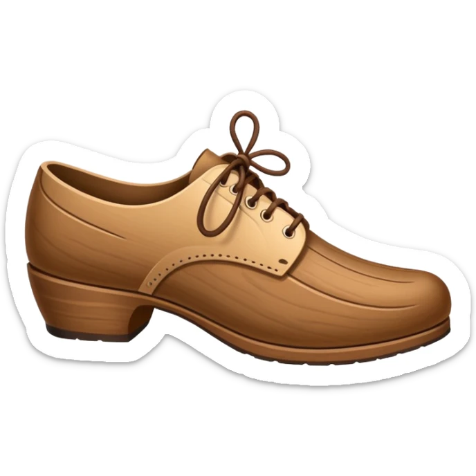 Un zapato de madera estilo Polonia . El zapato está tallado a mano. Pero de madera  sticker