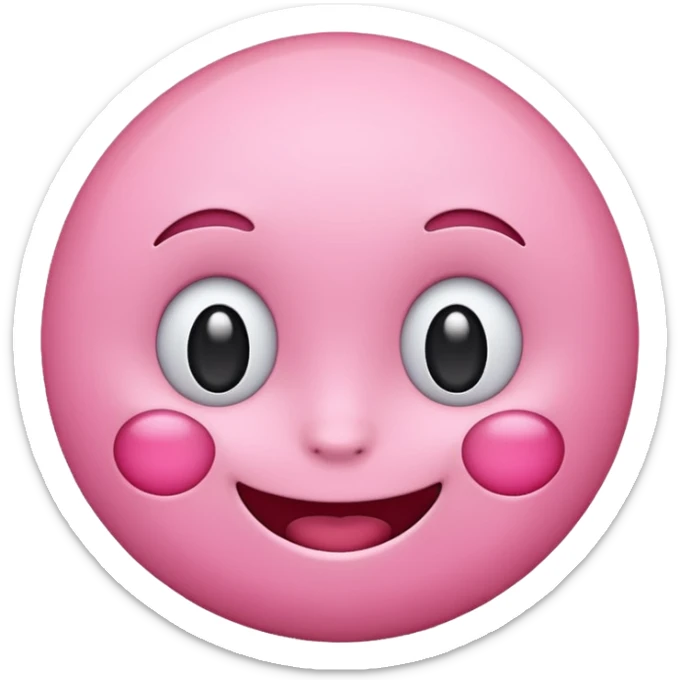 Emoji cute pink sticker
