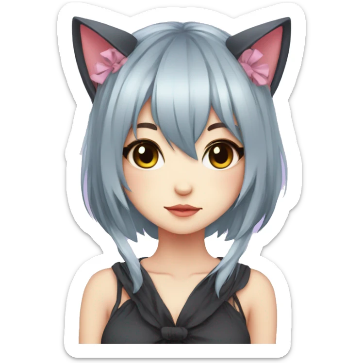 Edgy Kawaii Cute Cool Beautiful Elegant Pretty Anime Catgirl sticker