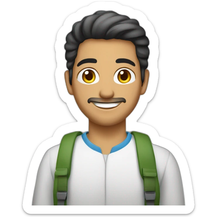 un jeune homme tunisien de 35 ans souriant et musulmans  sticker