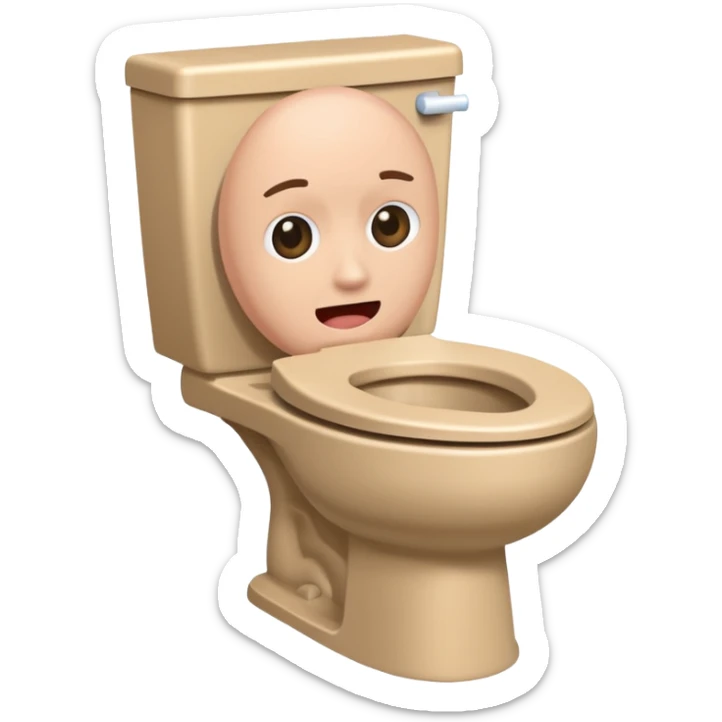 Skibidi toilet with head coming out the toilet bowl sticker