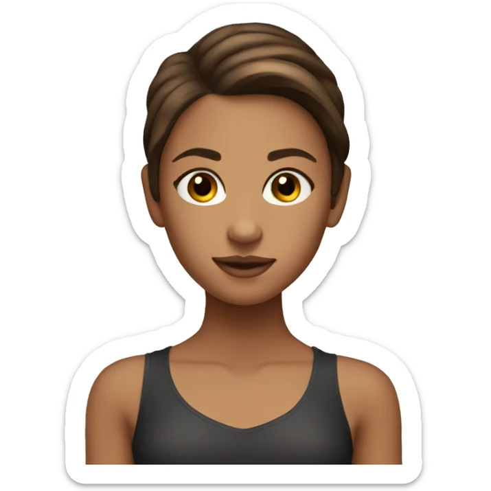 Modern Dancer Girl with brown hair and mid tanned skin sticker