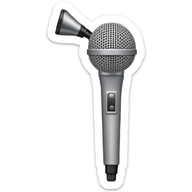minimalist, flat iconography design; suitable to be used as an emoji/reaction in chat: a document with a folded corner and horizontal lines, outlined in a brick pattern. At the top center of the document is an icon indicating ai. In front of the document a microphone icon sticker