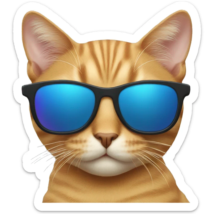 Cat with sunglasses sticker