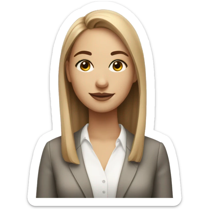 White Independent smart woman with light brown straight hair with rich style who swims and is a tutor with amazing grades that is obsessed with aritzia sticker