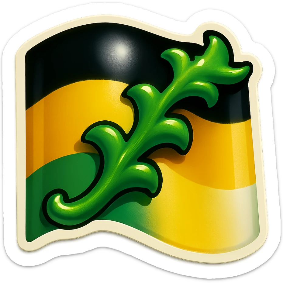 emoji of the Sachsen green crancelin, less cartoonish, with the Sachsen flag as background, no text sticker