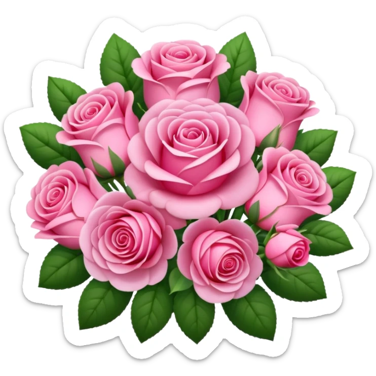 Huge pink flower bouquet with different flowers and pink tones and roses sticker