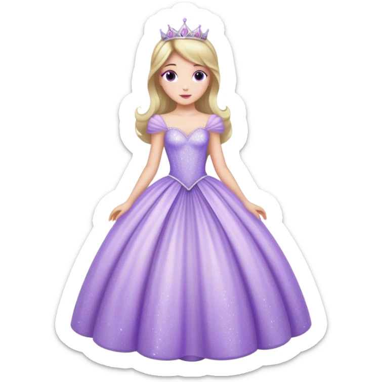 Lilac sparkly ballgown princess dress sticker