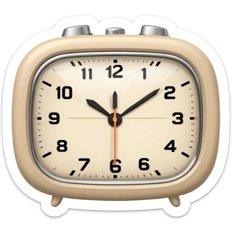alarm oclock aesthetic and ios.18.1 and to show six in the morning color beige sticker