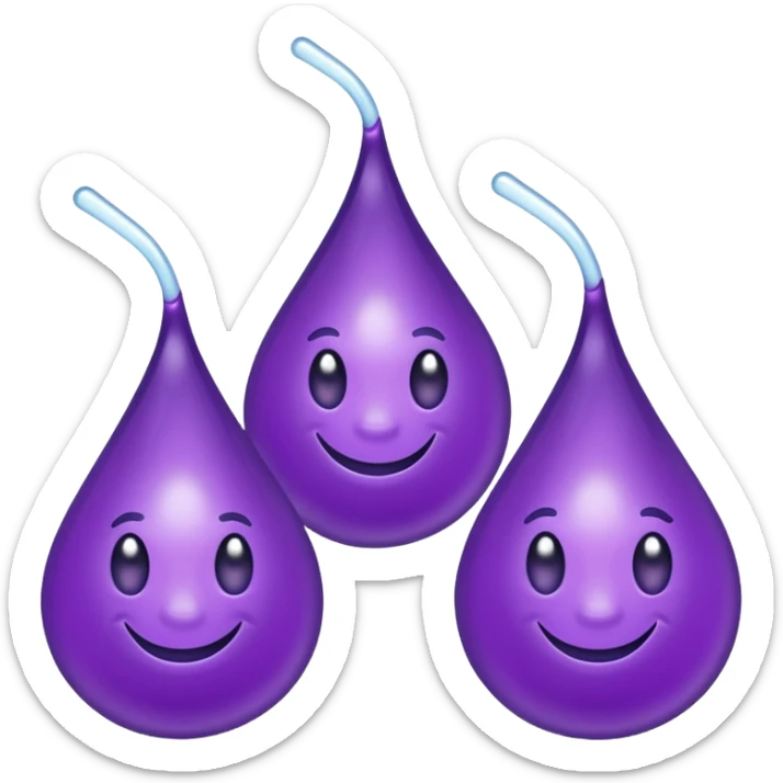 3 purple Drops with kool aids signature color, Juicy , no face just like the dorps 💦 sticker