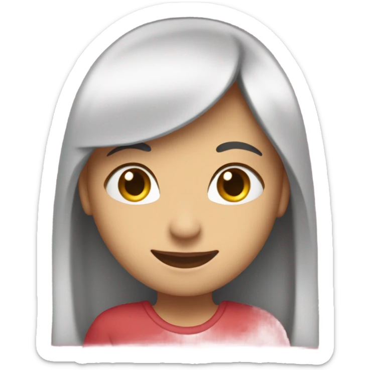 A girl with straight hair smiling and a text saying “ I love my man” sticker