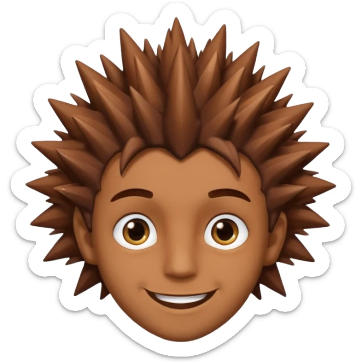 Color de piel moreno los ojos ke sean de estrella riéndose y pelo café hombre  el pelo asialado🤩😁 sticker