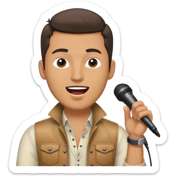 Happy Rock Pop Music Male singer in his 30s dressed with trendy style sticker