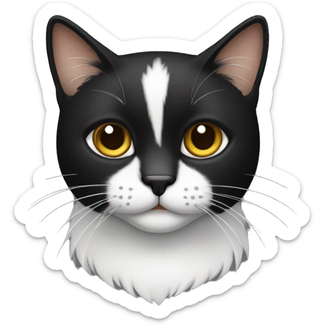 Gato frajola, branco e preto, fofo, apaixonado sticker