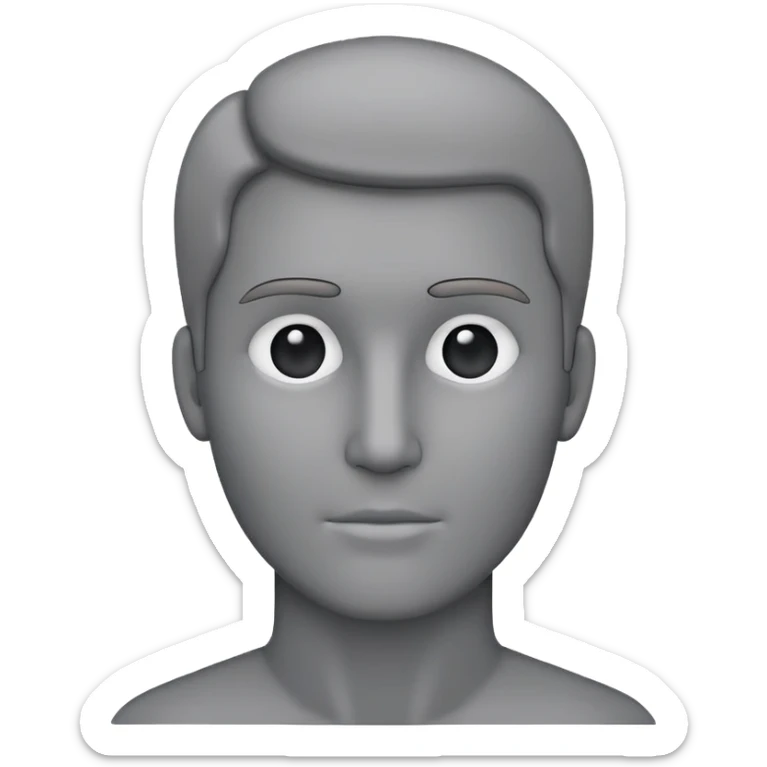grey human silhouette with no facial features, no face, no eyes, no nose, no mouth, simple outline sticker