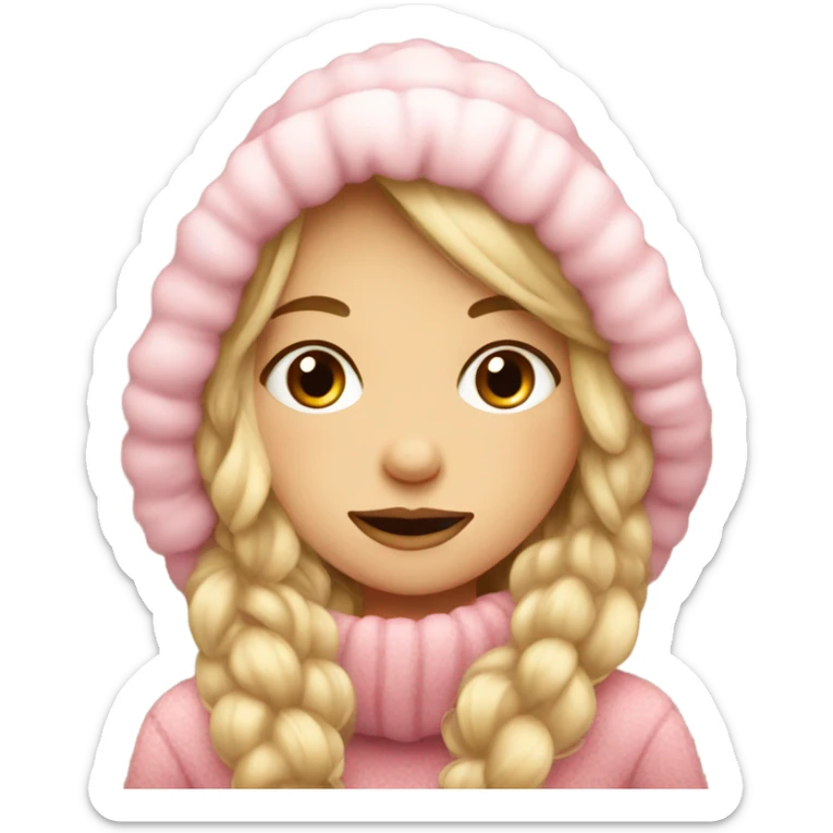 cozy beautiful finnish blond brown pink winter girl sticker