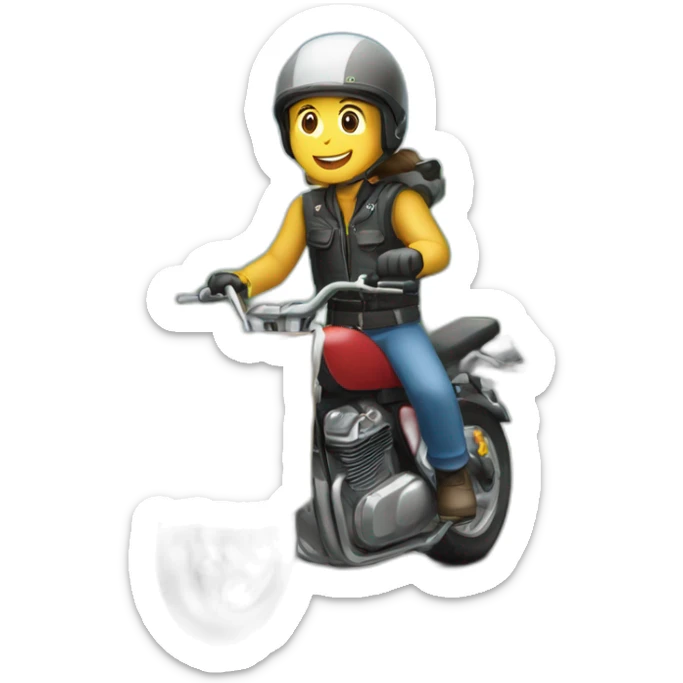 repartidor con una moto y una caja en la parte posteriosr de la moto sticker