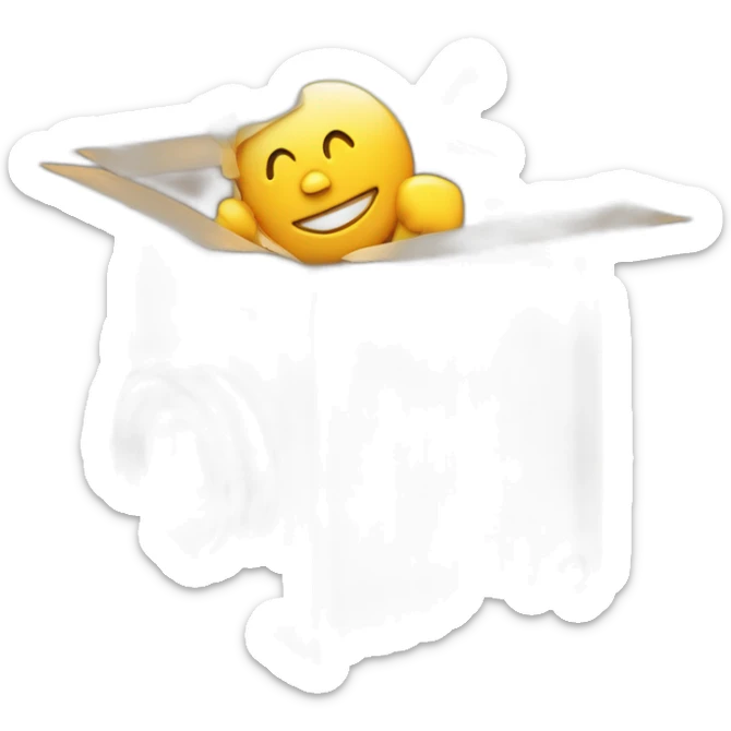 Video icons, movie camera, film, play, logos, likes, thumbs up, marks, views, coverage, applause fly out of a Cardboard box sticker